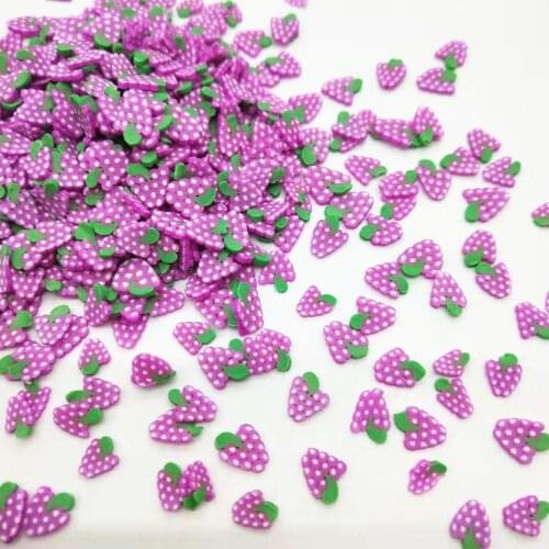 20g/lot Purple Grape Polymer Clay Colorful for DIY Crafts Tiny Cute 5mm Fruit plastic klei Mud Particles