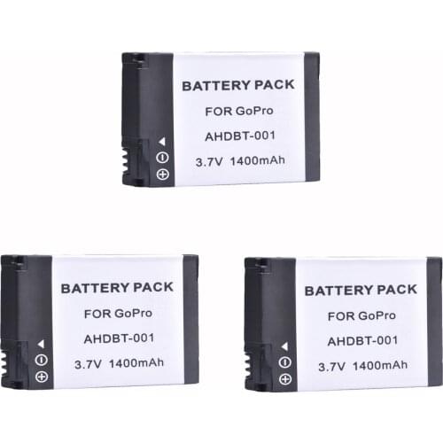 3× High-Capacity AHDBT-001 AHDBT 001 002 AHDBT-002 Battery for GoPro Go Pro HD Hero 1 2 Hero1 Hero2 Motorsports Surf Outdoor 960