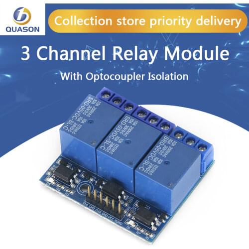 3 Channel Relay Module With Optocoupler Isolation Opto-isolated Compatible 3.3V 5V Signal High-voltage Relay