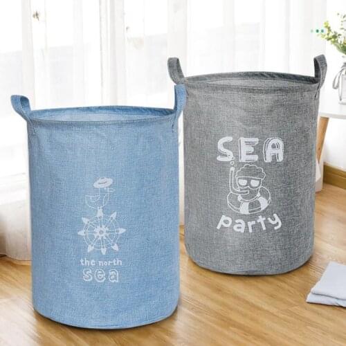 30X40cm Anchor Laundry Hamper folding waterproof Clothes Storage Baskets Home decoration barrel kids toy organizer basket