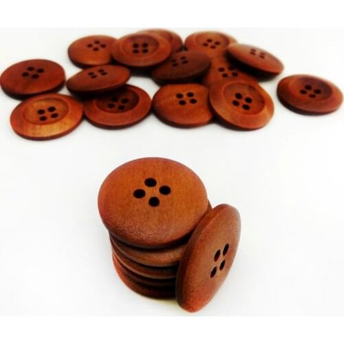 50pcs 4 Hole Wood Buttons for Sewing Scrapbook Clothing Crafts Gift Jacket Blazer Sweaters Handwork Accessories 25mm WD0003