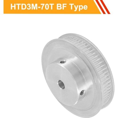 3M 70T Aluminium Pulley Wheel HTD3M Type Tooth Belt Pulley 11mm/16mm Belt Width 8/10/12/14/15/20mm Bore Timing Pulley
