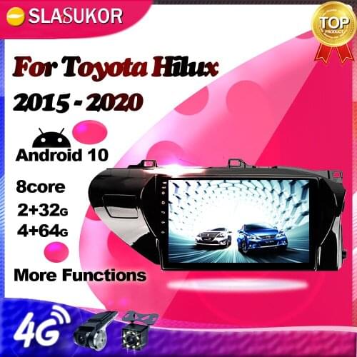 Android Multimedia video player For Toyota Hilux Pick Up AN120 2015 - 2020 Right hand Car Radio Navigation GPS No 2 din 2din DVD