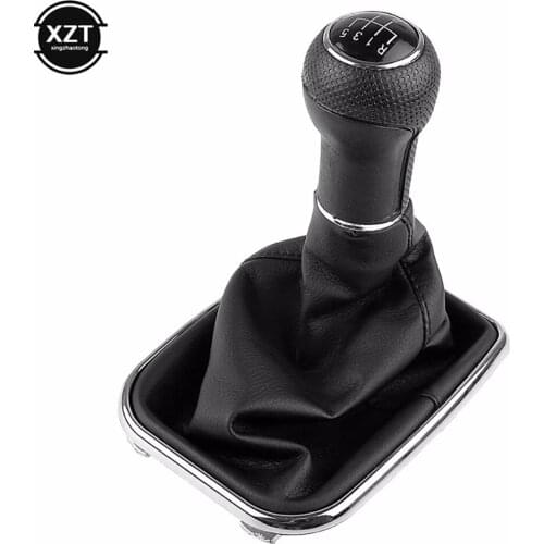 Car-styling 5 Speed 23mm Gear Stick Shift Knob With Leather Boot For VW Golf 4 MK4 1998 1999 2000 2001 2002 2003 2004 2005 2006