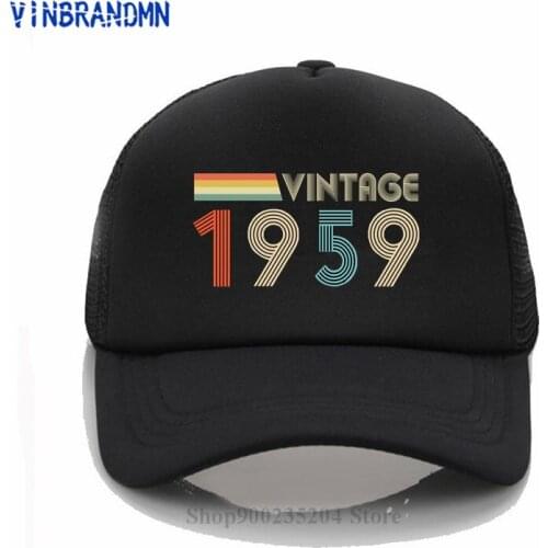 New summer 50s Apparel Vintage 1959 Baseball cap men Retro Born in 1959 casual hat Christmas Birthday gift Fashion Hip Hop hats