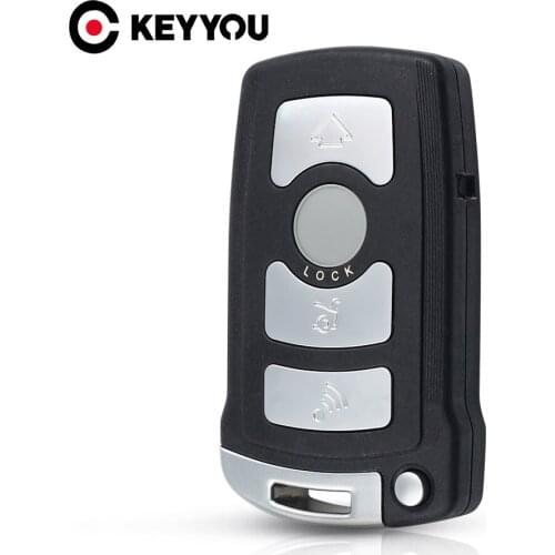 KEYYOU 10X Car Key Case For BMW 7 Series E65 E66 E67 E68 745i 745Li 750i 750Li 760i 7 Remote Key Case 4 Button Fob Case
