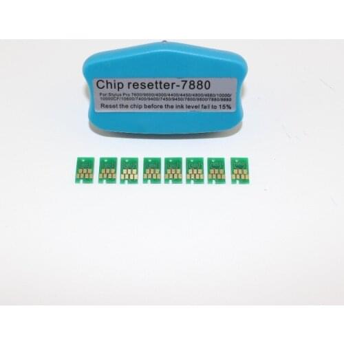 INK WAY 8pcs 1 lot with 1 pc chip resetter,one time chip for Stylus Pro 7880 9880 4880 printer,Free shipping