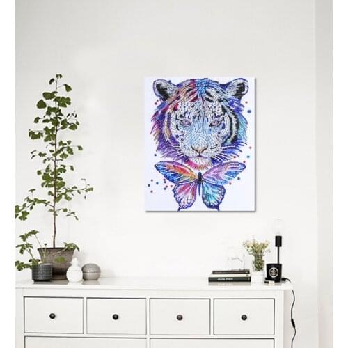 DIY diamond embroidery circle diamond special Alien cartoon painting tiger butterfly rhinestone crystal painting home decoration