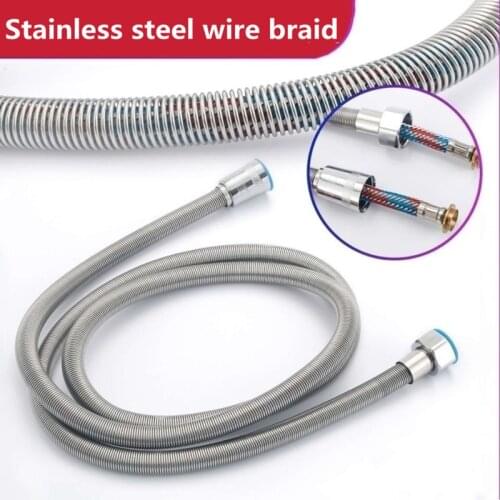 Rain Hose Stainless Steel Spring Tube Long Shower Head Water Pipe General Water Heater Accessories Rain Explosion-proof Pipe