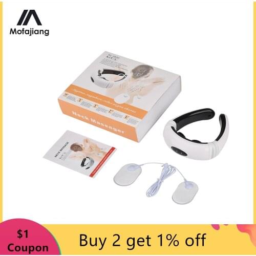 Electric Neck Pulse Massager Infrared Heating Cervical Vibrator Back Shoulder Acupuncture Scraping Massager Health Care Relaxing