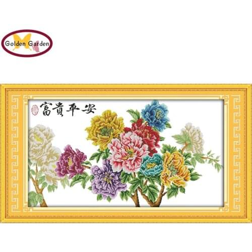 GG Safety and Wealth Pattern Cross Stitching Needlework Cross Stitch Kits for Embroidery Home Decor Cross-stitch Set Embroidery