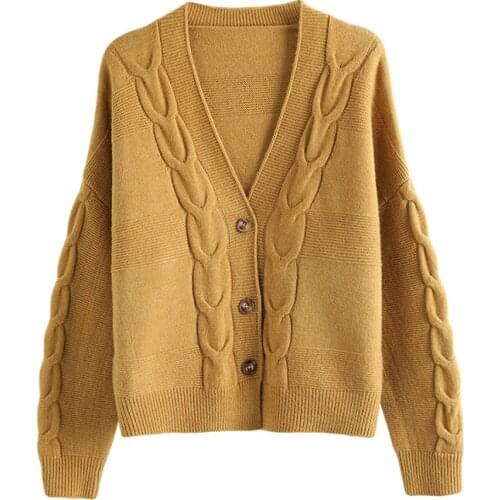 Cardigan sweater women short spring and autumn 2021 new style foreign style knitted jacket foreign style loose all-match top