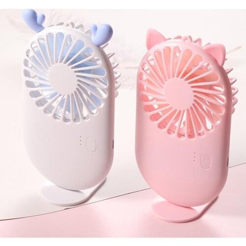 USB Charging Cartoon Pocket Fan Handheld Fan Summer Mini Portable Electric Fan
