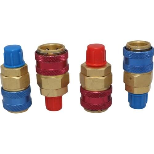 1 Pcs R134A High Low Freon Air Conditioning Refrigerant Quick Coupler Adapters Brass Adapters Connector Manifold Gauge