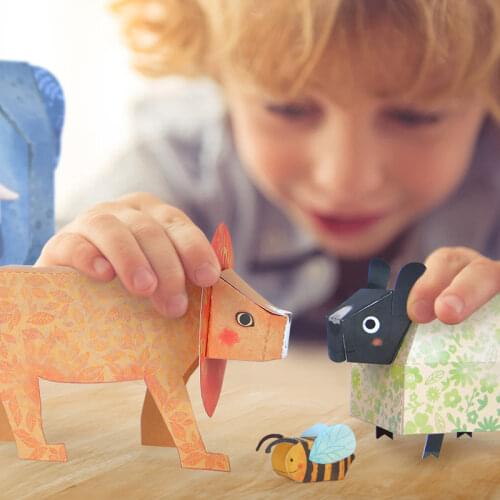 Handcraft material paper art and craft supplies 3D Cartoon Animal DIY Kids Montessori Learning Educational Toys for Children