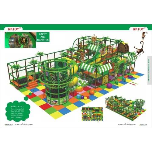 CE Approved Premium Quality Jungle Themed Multi-functional Playground Equipment With Net Tower IP-JP17