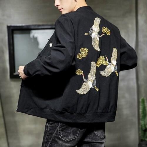 Winter Men Embroidery Baseball Jacket Thick Warm Harajuku Loose Coat Youth Ma-1 Bomber Jacket Male Japanese Streetwear KK3040