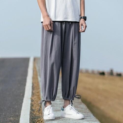 Men Fashion black Haren Pants Vintage Mens Pants Chinese Style Jogging Pants Male High Quality Loose Trousers plus Size M-8XL