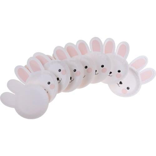 Pack of 8pcs Easter Holiday Bunny Disposable Plates Party Table Decor
