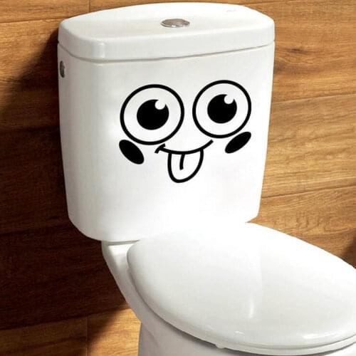 Naughty Face Pattern Home Decor Toilet Stickers Decal Vinyl Black 4WS-0057