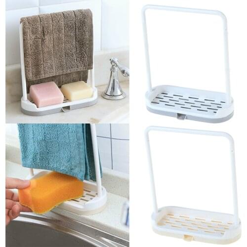 Newest Cloth Hanger Drainer Sink Scourer Rack Holder Soap Dish Cutlery Bathroom Kitchen 2 Colors