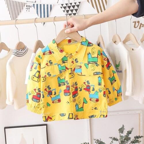 2021 New Children Jackets Autumn Spring Kids Outerwear Coats Full Printe Cartoon Jackets Boys Baby Girls Windbreaker 1-5 YEARS