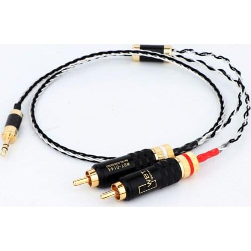Preffair 1PC 3.5mm Stereo to 2 RCA Cable Hi-end 3.5mm to Dual RCA Cable for amplifier Phone Edifer Home Theater DVD