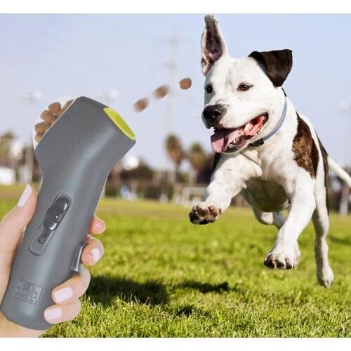 Outdoor Dog Cat Snack Treat Launcher Food Storage Feeder Pet Dog Training Catapult Dispenser Puppy Interactive Toy Accessories