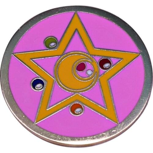 Five-pointed Star Moon Enamel Pin Round Badge For Fans Collection Brooch