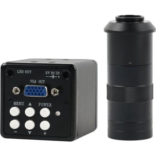 2.0MP 1/3 Inch Sensor VGA Electronic Industry Digital Microscope Camera 10X~180X Adjustable Zoom C-mount Lens For PCB Repair