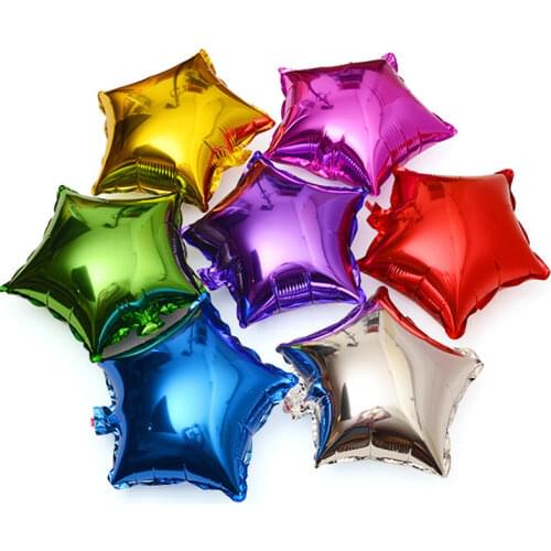 500pcs 18 Inch Five Pointed Star Aluminum Film Balloon Wedding Party Decoration Colorful Inflatable Foil Balloons W0104
