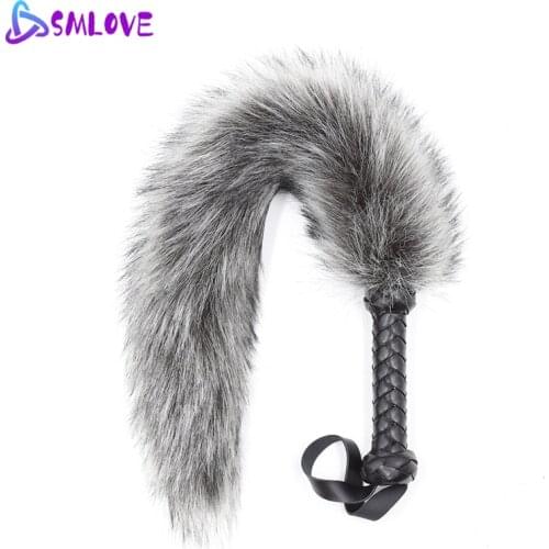SMLOVE Flirting Slave Accessories Fox Tail Whip Stimulate Adult Sex Toys For Couple Women Sexy Whip Bdsm Bondage Restraint Rope