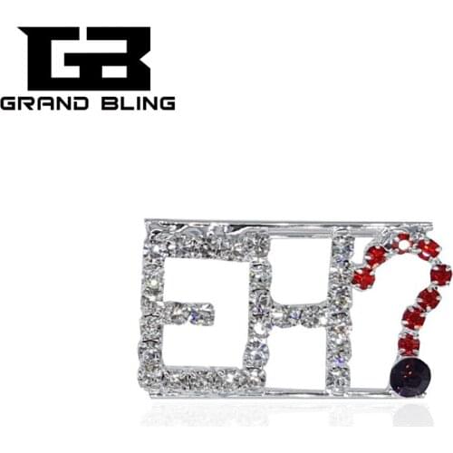 Rhinestone Saying Word Brooch Pins Funy Gift of "EN?" Word Lapel Pin