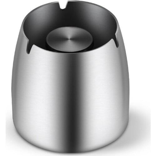 Stainless Steel High Temperature Resistant Tobacco Cigarette Box Round Durable Ashtray Desktop Ash Holder Smoking Accessories