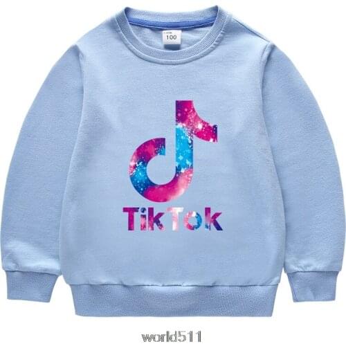 Tik Tok Sweatshirt Cotton Boys Sweatshirt Children Fashion Tik Tok Sweatshirt New 2-12 Years Old For School Wear