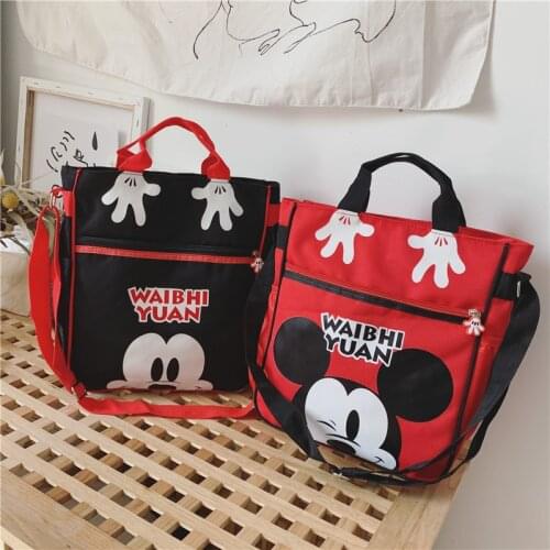 Disney Girl Mickey mouse trend handbags casual shoulder bag cartoon girls messenger bag student tuition bag canvas bag