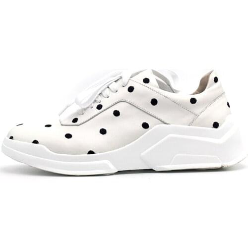 High Top Korean sneakers Classics Fashion casual shoes handmade Lace up Polka Dot Men shoes