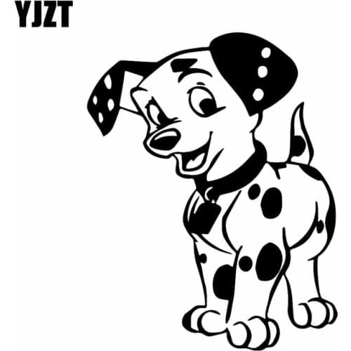 YJZT 12.1X15.4CM Intereting Dalmatian Dog Art Vinyl Decals Decor Cartoon Car Stickers Black/Silver C24-1327