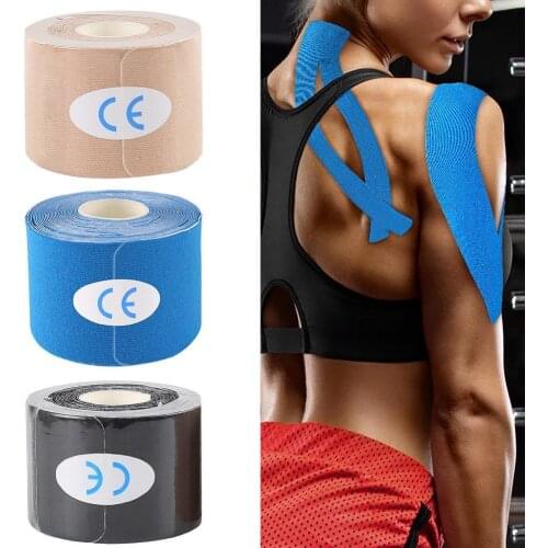 Healthy Breathable Fasten Tightly Sport Bandage DIY Skin-Friendly Sport Kinesiology Elastic Cotton Roll Adhesive Exercise Tape