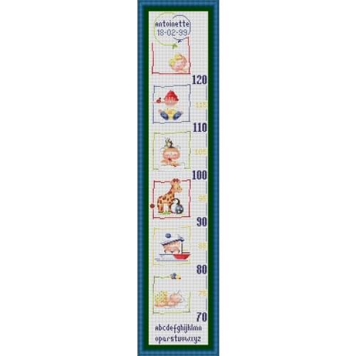 SG038 Height Chart Table With Length Scale Baby Counted Cross Stitch Kit Cross-stitching Package Cross Stich Gift to Your Baby