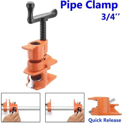 1/2 3/4inch Wood Gluing Pipe Clamp Set Cast Iron Heavy Duty Woodworking Carpenter Tool Quick Release Woodworking Hand Tool