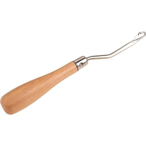 1Pcs Carpets Repair Tools Wood Handle Latch Crochet Hook Hair Weave Crochet Needle Wigs Knitting Extensions Styling Tools