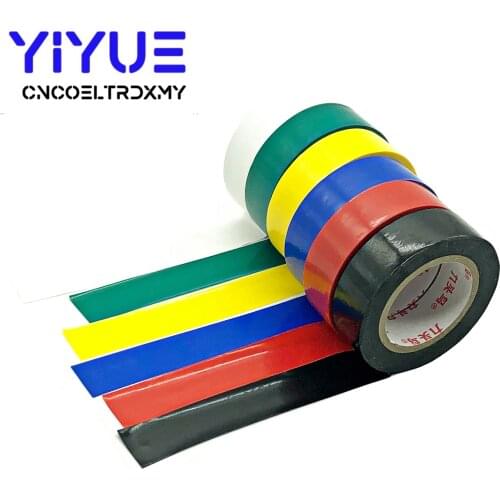10M Electrical Tape Insulation Adhesive Tape Waterproof PVC 18mm Wide High-temperature Tape White Black Red Blue Green 18mmX10m