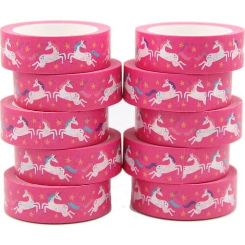 10PCS/lot 15MM*10M Red Horse Stars Washi Stickers Masking Tapes Decorative DIY Stationery office supplies kawaii washi tape