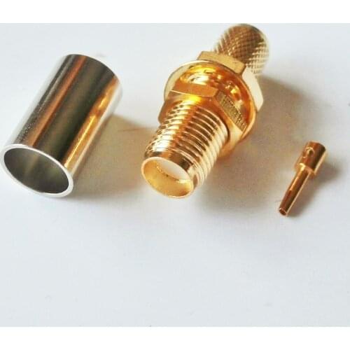 10X Pcs High-quality RF Connector SMA Female plug Crimp for RG8X RG-8X RG59 LMR240 Cable With O-ring Bulkhead Panel Nut