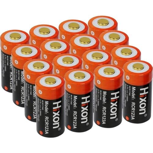 16pc 700mAh 3.7V RCR123A CR123A 16340 rechargeable battery for Arlo HD Cameras and Reolink Argus UL FCC Certified made by Hixon