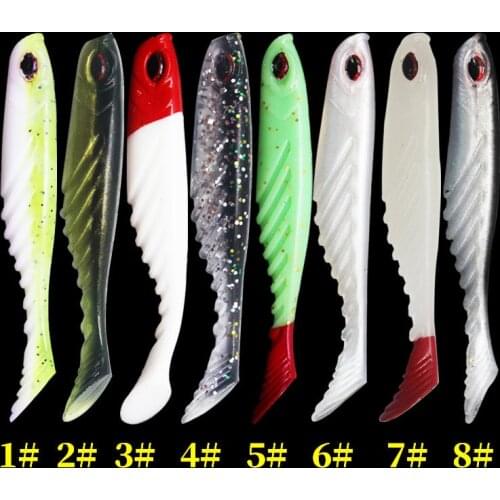 5pcs/lot T Tail 3D Eye Soft Fishing Lure 70cm 2.7g Jig Soft Baits Bass Carp Fishing Tackle Wobblers Swimbait Artificial Silicone