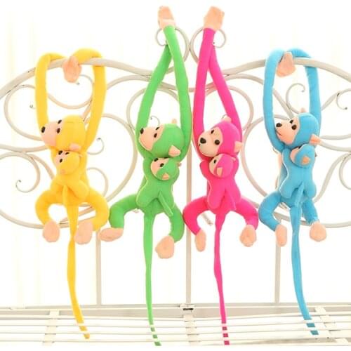 70-80cm 9 Colors Mother and Child Monkey Plush Stuffed Toy Long Arm Monkey Tail Gift Present Hugging Suspention Monkey Doll