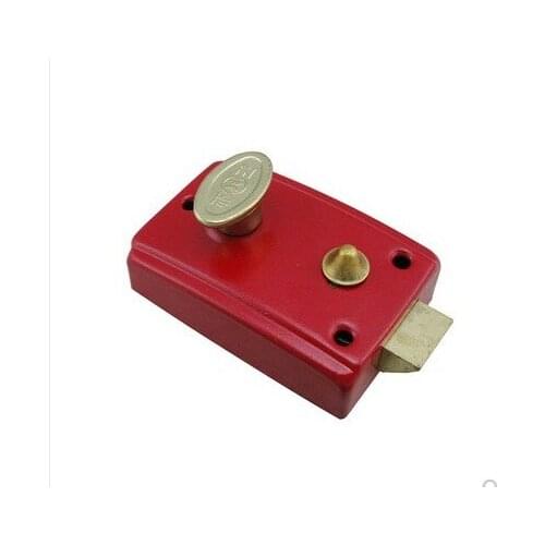 708 Exterior Door Retro Red Locks Security Anti-theft Lock Multiple Insurance Lock Wood Door Lock For Furniture Hardware