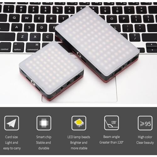 SETTO 64 96 PCS LED Video Light Dimmable TLCI/CRI 95+ On-Camera Fill Light Pocket Sized Tiny LED Lighting for DSLR Vlog YouTube